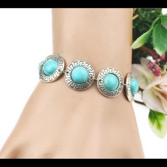 Silver and turquoise bracelet - Picture 2 of 2
